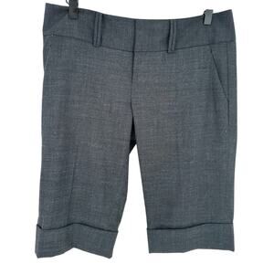 Halogen Wool Blend Bermuda Shorts Gray Cuffed Size 6 - Dark Academia